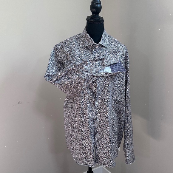 Egara Dress Shirt - Floral Pattern - Slim Fit - XL - Picture 1 of 4